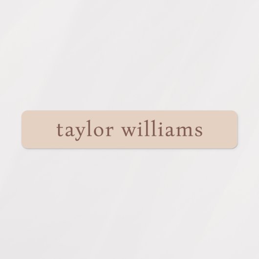 Aardse boho bruine schaduw waterdichte naam labels (Design 1)