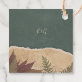 aardse  boho chic groen bruiloft bedankjes labels (Achterkant)