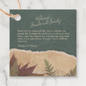 aardse boho chic groen bruiloft bedankjes labels (Voorkant)