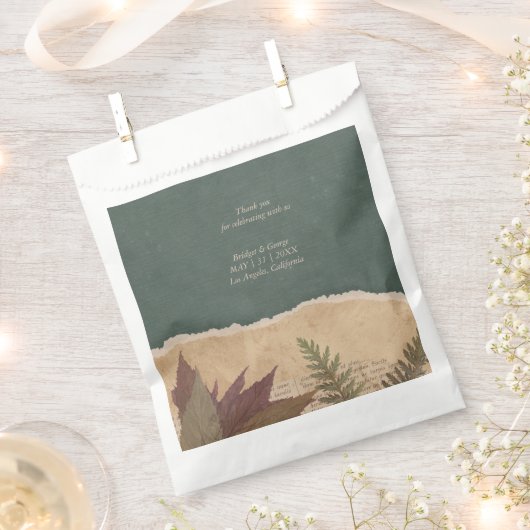 aardse boho chic groen bruiloft bedankzakje (Geknipt)