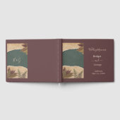 aardse  boho chic groen bruiloft gastenboek (Volledig)