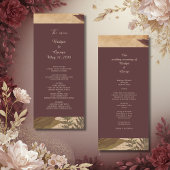 aardse  boho chic groen bruiloft programma programmakaart