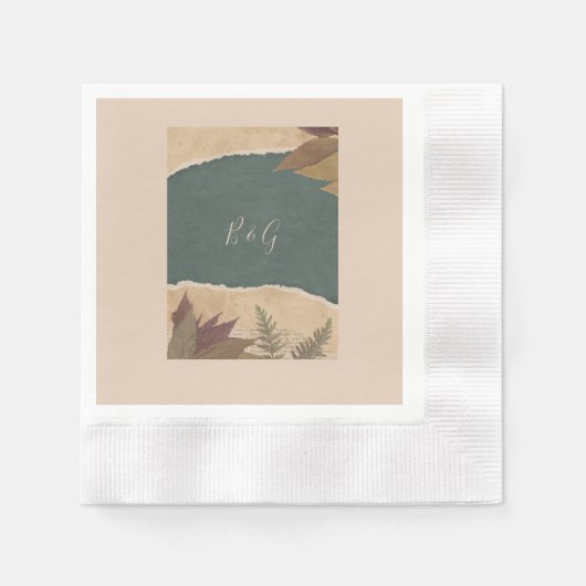 aardse  boho chic groen bruiloft servet (Voorkant)