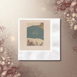 aardse  boho chic groen bruiloft servet