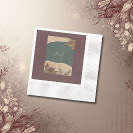 aardse  boho chic groen bruiloft servet