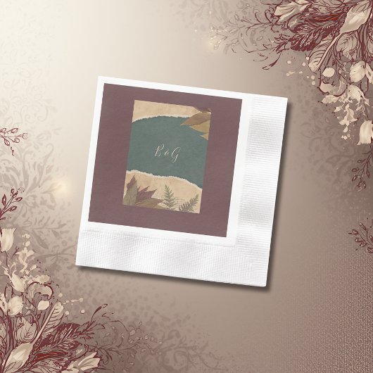 aardse  boho chic groen bruiloft servet