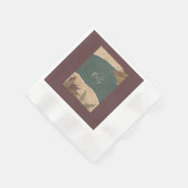 aardse  boho chic groen bruiloft servet (Hoek)