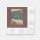 aardse  boho chic groen bruiloft servet (Voorkant)