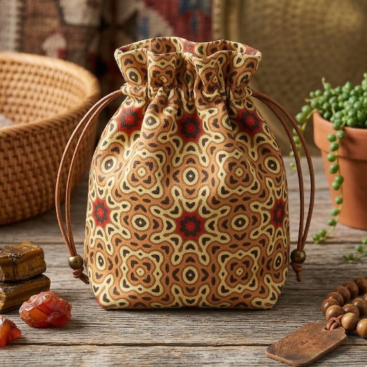 Aardse Boho Chic Mozaïek Geometrisch Patroon Stof