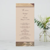 Aardse  Boho chique groen bruiloft menu (Staand voorkant)