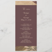 Aardse  Boho chique groen bruiloft menu (Voorkant)