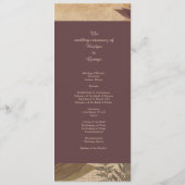 Aardse  Boho chique groen bruiloft menu (Achterkant)