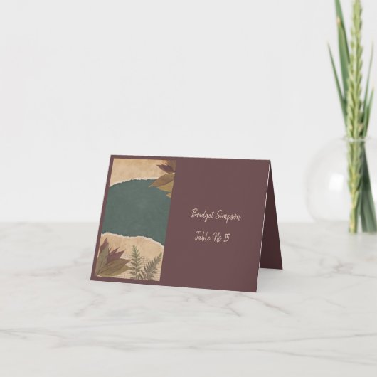 Aardse Boho chique groene enkele zitkaart Bedankkaart (Voorkant)