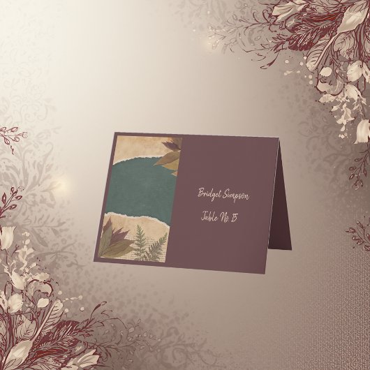 Aardse Boho chique groene enkele zitkaart Bedankkaart