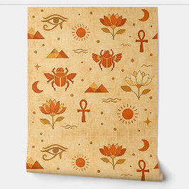 Aardse Boho Egyptisch Patroon-Minimalistische Fara Behang