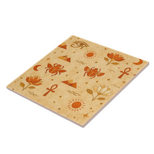 Aardse Boho Egyptisch Patroon-Minimalistische Fara Tegeltje