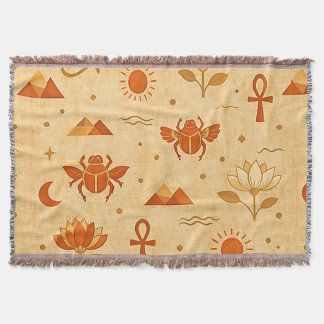 Aardse Boho Egyptisch Patroon-Minimalistische Phar Deken
