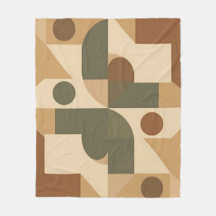 Aardse Boho Geometrische Abstract Fleece Deken