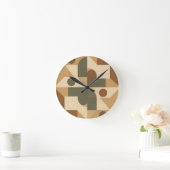 Aardse Boho Geometrische Abstract Ronde Klok (Huis)