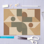 Aardse Boho Geometrische Abstract Tissuepapier (Craft)