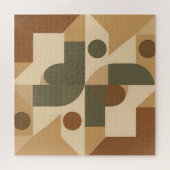 Aardse Boho Geometrische Abstracte Legpuzzel (Horizontaal)