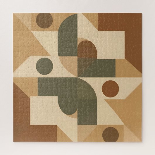 Aardse Boho Geometrische Abstracte Legpuzzel (Verticaal)