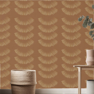Aardse Boho gevederde patroon Terracotta Behang