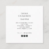 Aardse Boho Gold Blue Tropische Bloemen Bedrijf Vierkante Visitekaartje (Achterkant)