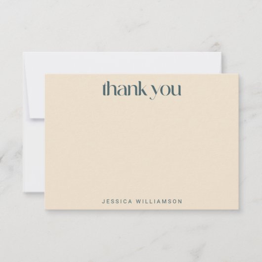 Aardse Boho Golvende Lijnen Teal Huwelijksfeest Bedankkaart (Voorkant)