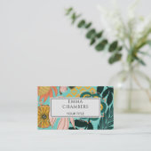Aardse Boho Goud Turquoise Tropische Bloemen Visitekaartje (Staand voorkant)