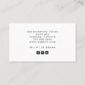 Aardse Boho Goud Turquoise Tropische Bloemen Visitekaartje (Achterkant)