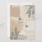Aardse  Boho Greenery eucalyptus Wedding Kaart (Achterkant)
