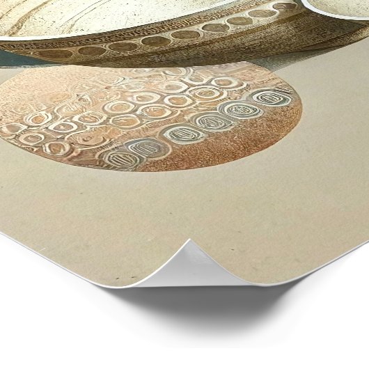 Aardse Boho Keramische schalen Minimalistisch Abst Poster (Hoek)