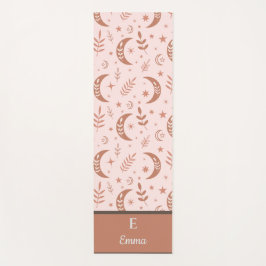Aardse boho-maanpatroon monogram yogamat