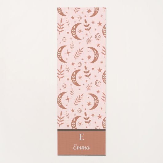 Aardse boho-maanpatroon monogram yogamat (Voorkant)