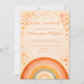 Aardse Boho Regenboog Baby Shower Kaart (Voorkant)