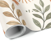 Aardse Boho Regenboog & Bloem Wrapping Paper Cadeaupapier (Rol Hoek)