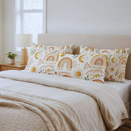 Aardse Boho Regenboog Botanische Kraam Body Kussen