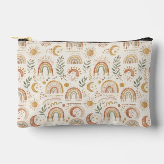 Aardse Boho Regenboog en Botanische Make-uptas Etui (Voorkant)
