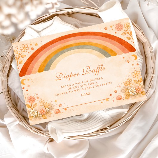 Aardse Boho Regenboog Luierraffle Informatiekaartje