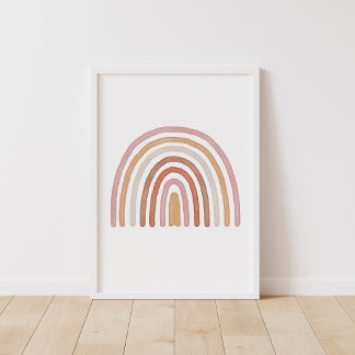 Aardse Boho Regenboog Meisjeskamer Poster