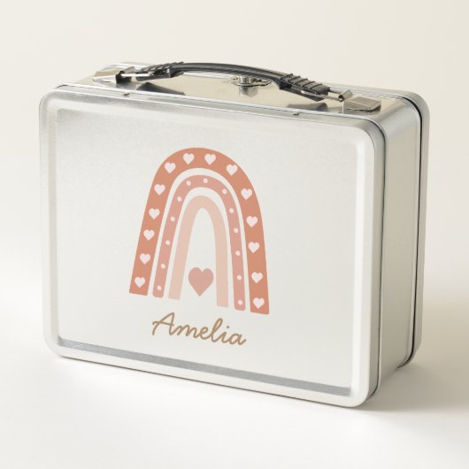 Aardse Boho Regenboog met harten Gepersonaliseerd (Achterkant)