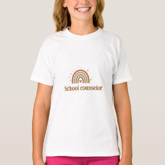 Aardse Boho Regenboog Schoolbegeleider Kantoor Bor T-shirt