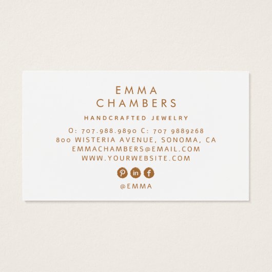 Aardse Boho Rustica Oorbel Sieraden display Kaart (Achterkant)