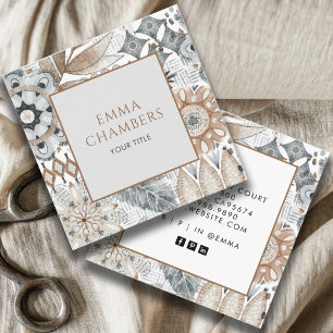 Aardse Boho Shapes Vierkante Visitekaartje