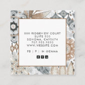 Aardse Boho Shapes Vierkante Visitekaartje (Achterkant)