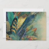 Aardse Boho Veren | Turquoise Teal Bruiloft Kaart (Achterkant)