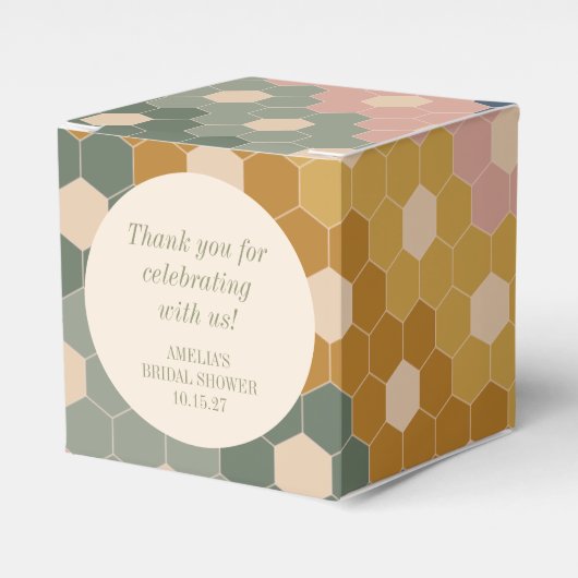 Aardse Boho Vintage Aangepaste Bruidsdouche Bedank Bedankdoosjes (Voorkant Zijde)