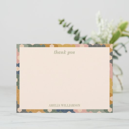 Aardse Boho Vintage Bruidsmeisjesfeest Persoonlijk Bedankkaart (Staand voorkant)