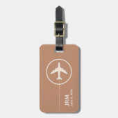 Aardse Boho Warme Terracotta Bruin Bagagelabel (Voorkant verticaal)